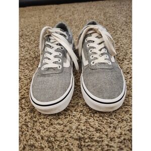 Vans Ward Low Top Gray Twill Canvas Skate Shoes Sneakers Womens Size 8 Clean